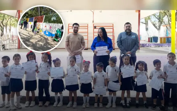 ¡Arte y valores! Niñas y niños del preescolar Dora Josefina Ayala Castro pintan la paz en un mural que inspira a creer en un mundo mejor en Culiacán