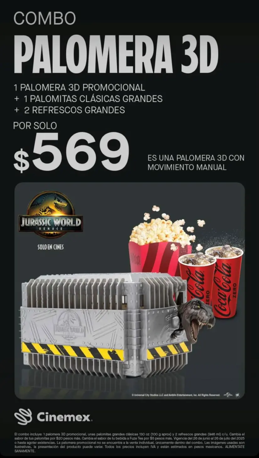 Palomera de Cinemex de Jurassic World Rebirth Palomera de Cinemex de Jurassic World Rebirth. Foto: Cortesía