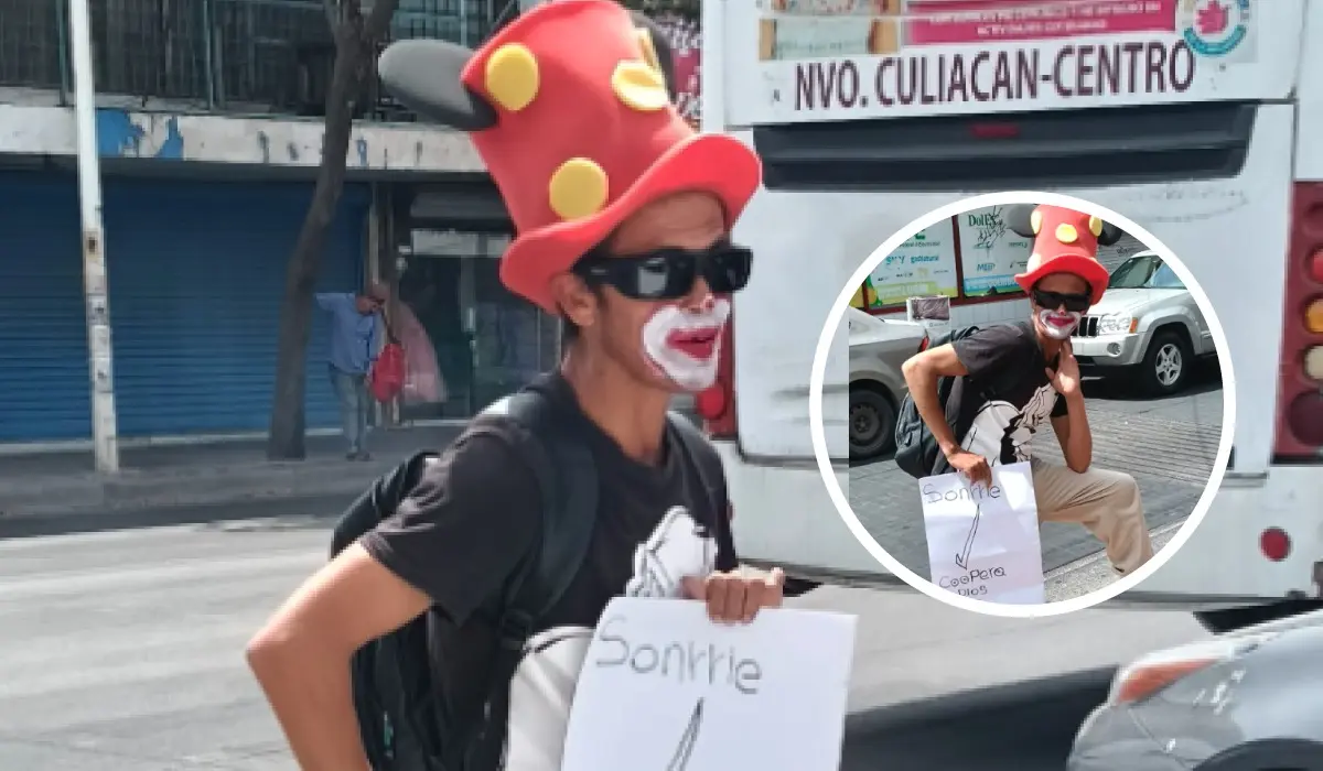 Víctor Manuel Beltrán tiene 40 años de edad y es el Payasito Tilín, el que te hace sonreir mientras cambia el semáforo en los cruceros de Culiacán.