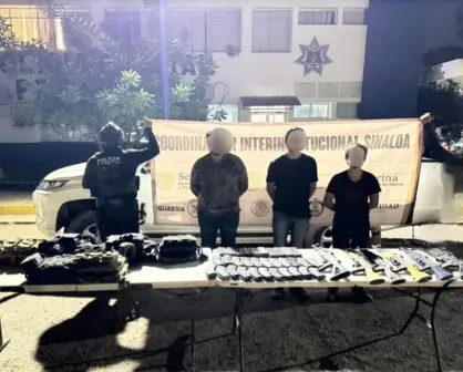 Tras agresión a policías estatales, detienen a 4 civiles y aseguran armamento en Culiacán