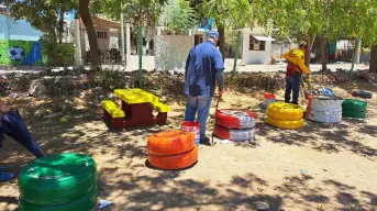 Pinceladas de esperanza: comunidad y autoridades llenan de color y vida la Unidad Deportiva Progreso Los Ayales en Culiacán