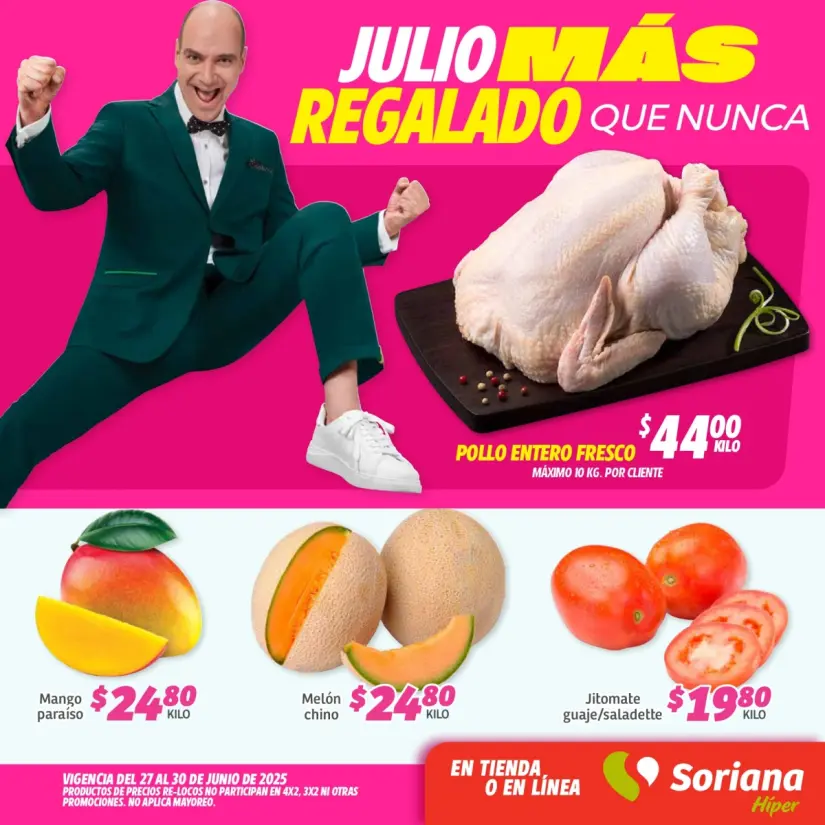 Soriana: ofertas de Fin de Semana Hiper Nacional del 27 al 30 de junio Aprovecha las ofertas en frutas y verduras del Fin de Semana Hiper Nacional. Imagen: Soriana