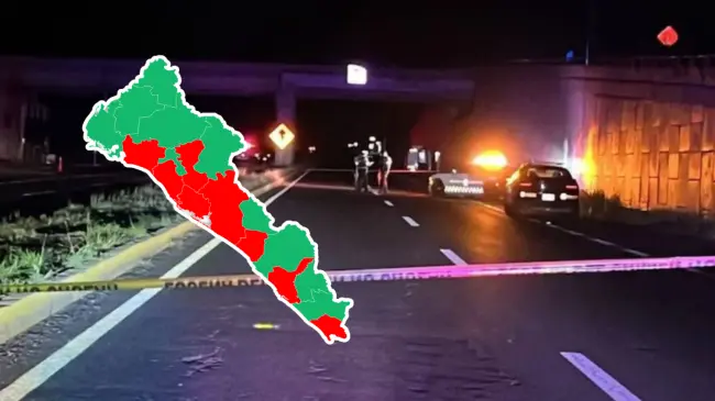 Policías resguardando escena del crimen en Sinaloa. Foto: Cortesía.