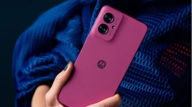 Motorola Moto G55 con el sistema operativo, Android 14. Foto: Cortesía