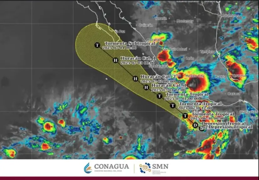 La tormenta tropical Flossie podría llegar a Baja California Sur. Foto: cortesía La tormenta tropical Flossie podría llegar a Baja California Sur. Foto: cortesía.