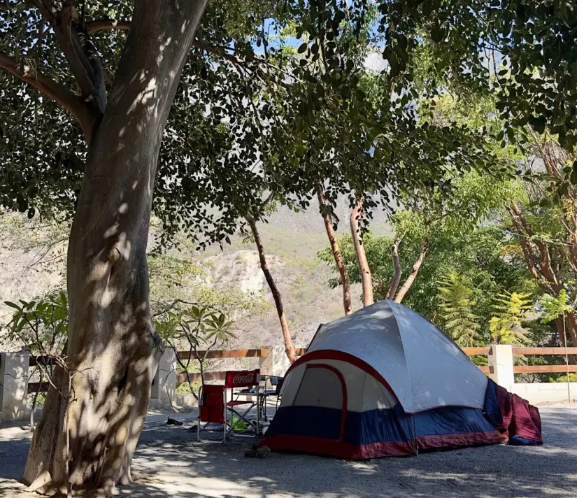 Zona de campamento del las grutas de Tolantongo