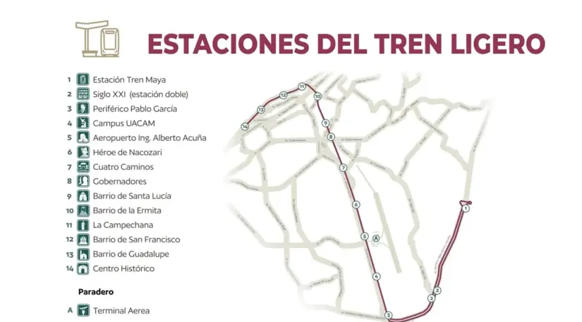 Ruta del tren ligero. Foto: Sectur
