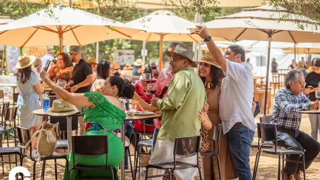 Personas disfrutando de la Ruta del Vino en Baja California.
