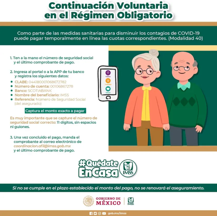 Paga en línea la Modalidad 40 del IMSS. Foto: cortesía.