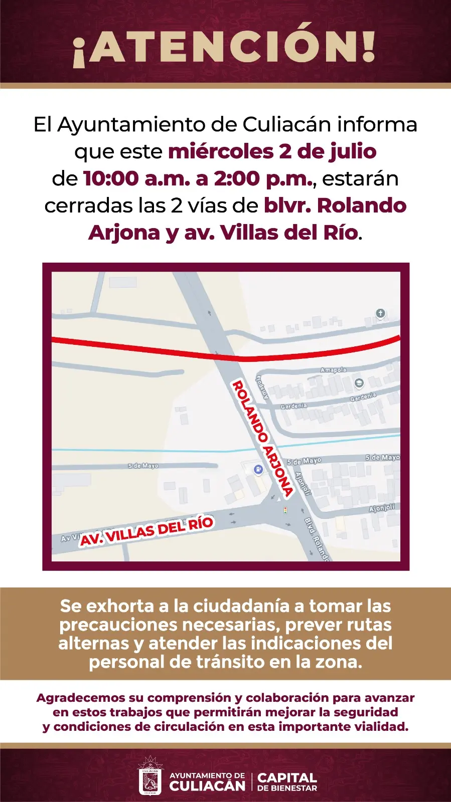 Se exhorta a utilizar rutas alternas y seguir las indicaciones oficiales. Foto: Gob. de Sinaloa