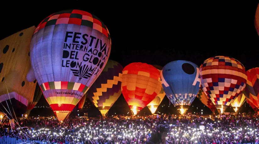 Festival Internacional del Globo en León, Guanajuato. Foto: viviefig.mx.