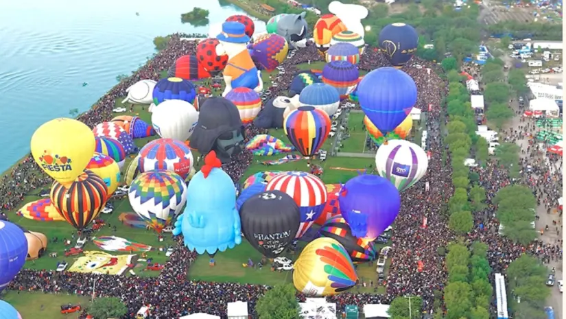 Festival Internacional del Globo en León, Guanajuato. Foto: viviefig.mx.