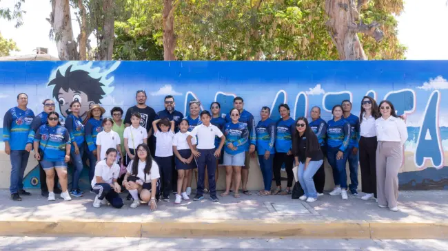 En las bardas de la primaria Carlos García Rivera quedó plasmada la memoria viva del puerto de Altata.