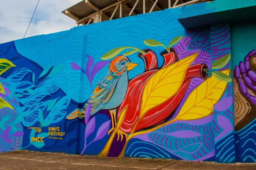 El arte en los murales es una representación de la construcción de paz. El arte en los murales es una representación de la construcción de paz.
