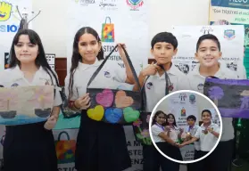 Suleidy, Janybeth, José y Gilberto, estudiantes de la primaria Niños Héroes, convierten basura en moda, esfuerzo en éxito y sueños en inspiración con Plastiqué en Culiacán