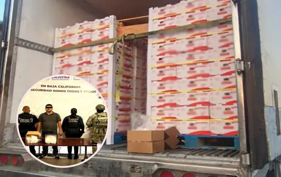 Tijuana: aseguran 1.1 toneladas de metanfetamina oculta entre tomates en camión de Sinaloa