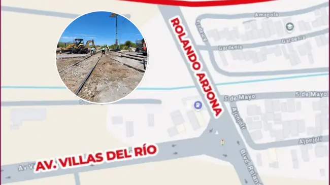 Estará cerrada la circulación el cruce de Rolando Arjona y Villas de Río. Foto:Cortesía.