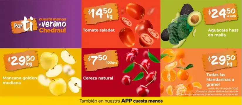 Ofertas del Martimiércoles de Chedraui: válidas el 8 y 9 de julio Ofertas del Martimiércoles en frutas y verduras. Imagen: Chedraui