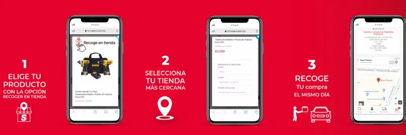 Pasos para comprar en línea y recoger en tienda Sears. Foto: cortesía.