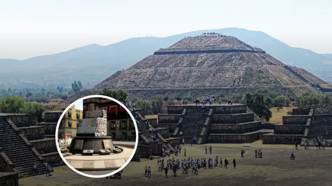 Una replica monumental con motivo de conmemoración de los 700 años de Tenochtitlá en el Zócalo de CDMX Foto: Gobierno de México