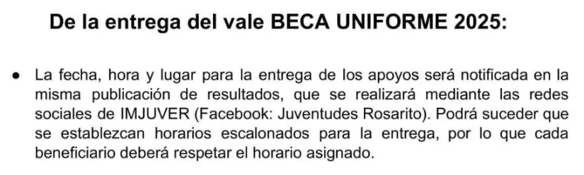Acerca de las fechas de entrega de los vales para uniformes. Foto: cortesía Acerca de las fechas de entrega de los vales para uniformes. Foto: cortesía.