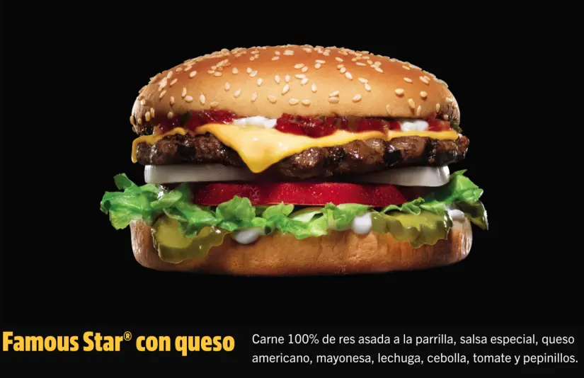 Hamburguesa Famous Star con queso de Carls Jr. Foto: cortesía Hamburguesa Famous Star con queso de Carls Jr. Foto: cortesía.