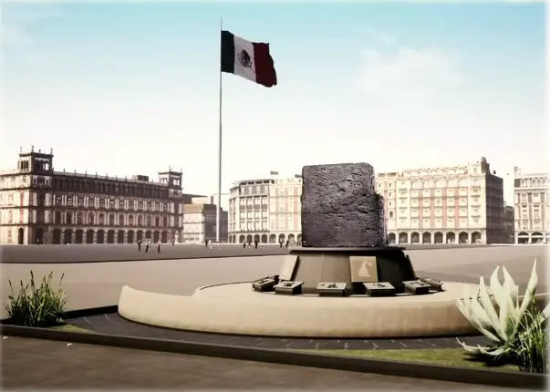 imagen recuadro Contara con una base circular y incluirá a los 11 tlatoanis mexicas y cinco mujeres insignes en el monumento de Tenochtitlán Foto: Gobierno de México