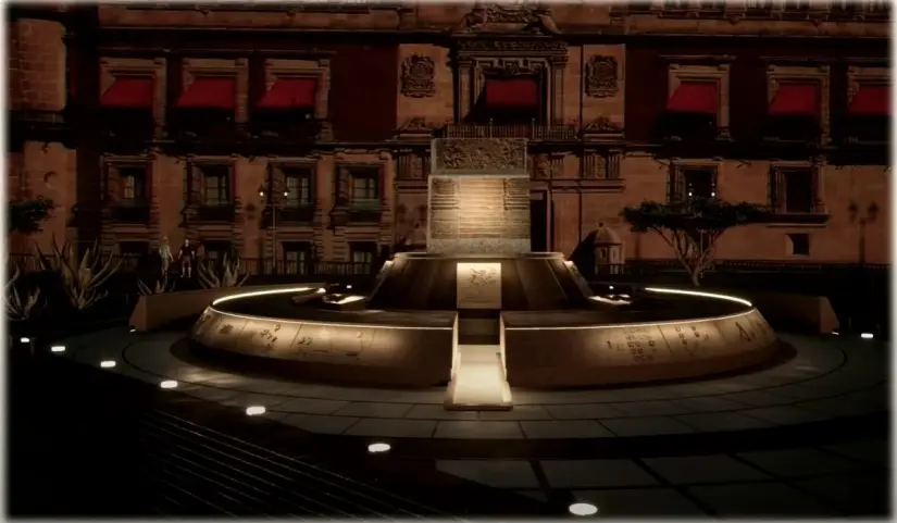 imagen recuadro Prototipo del monumento de Tenochtitlán en el Zócalo de CDMX Foto: Gobierno de Méxic