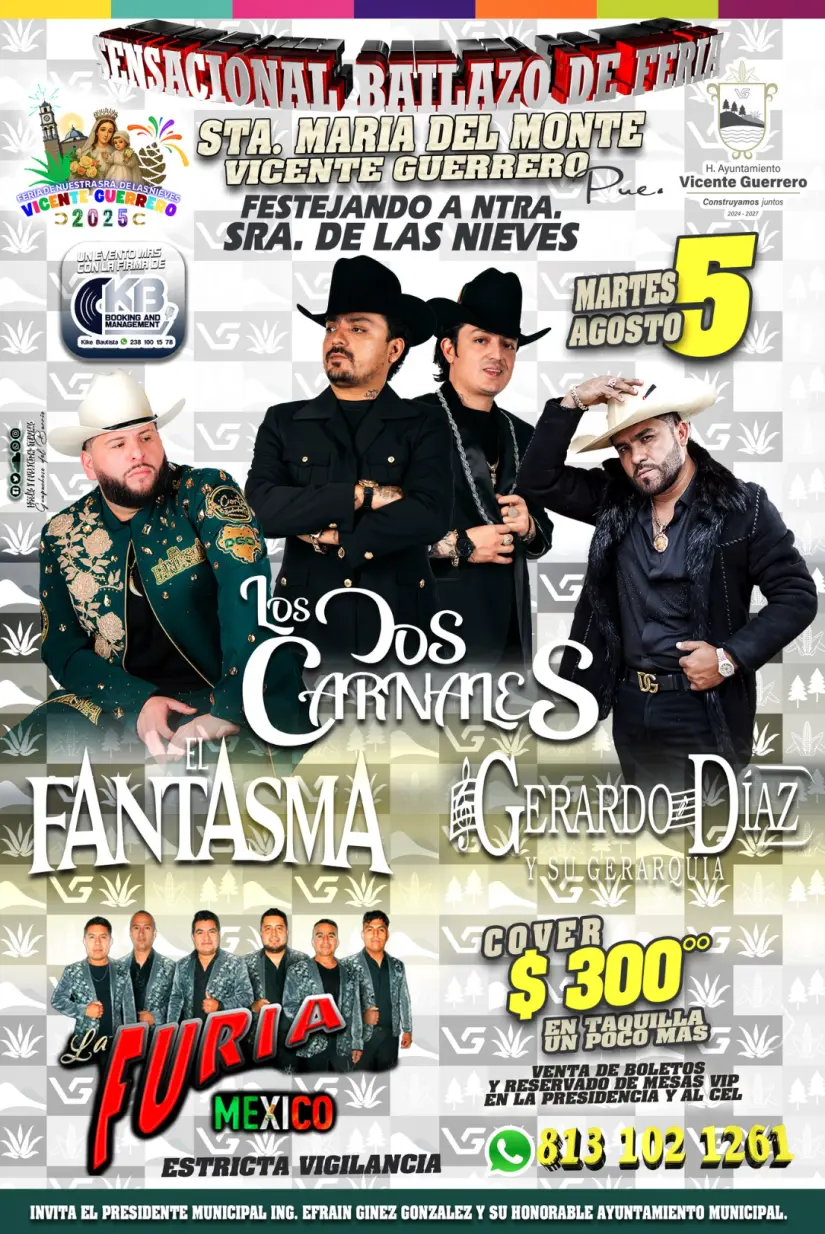 Cartelera de la Feria Vicente Guerrero en Puebla. Foto: cortesía.