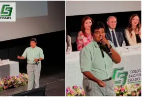 El estudiante Ángel Hernández deslumbra con su voz en ceremonia de talentos del COBAES