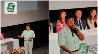 El estudiante Ángel Hernández deslumbra con su voz en ceremonia de talentos del COBAES