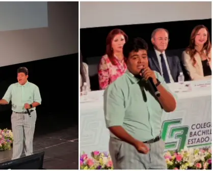 El estudiante Ángel Hernández deslumbra con su voz en ceremonia de talentos del COBAES