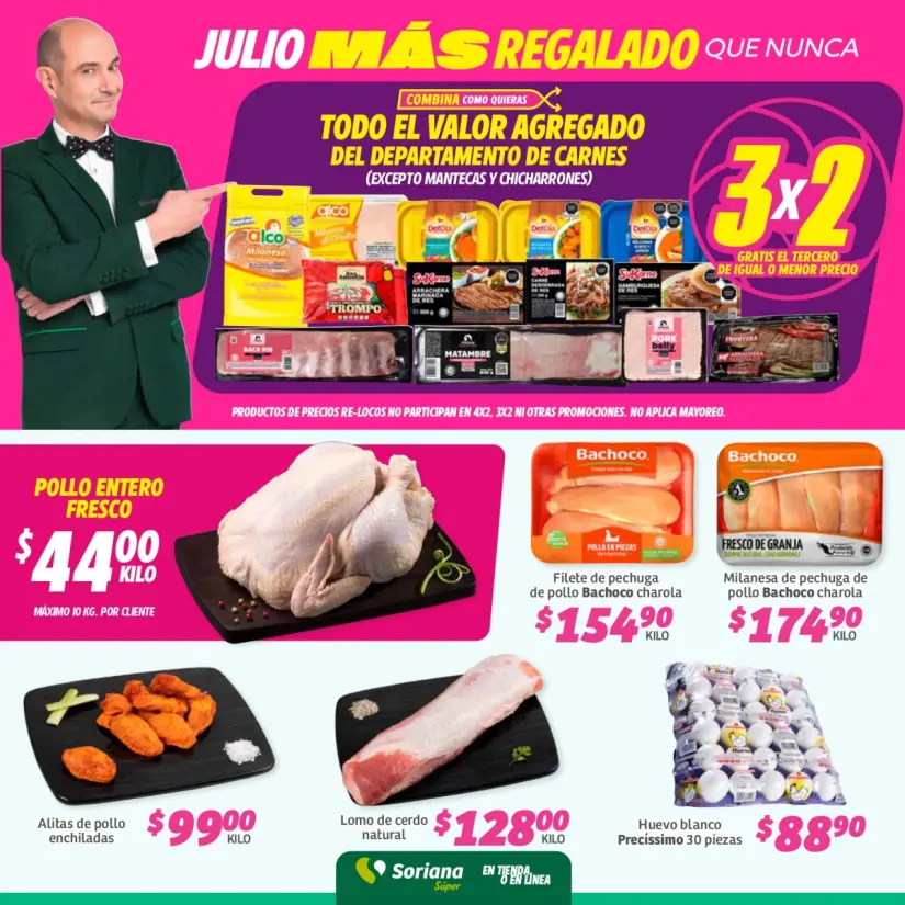 Soriana: ofertas en frutas, verduras y carnes este fin de semana También puedes aprovechar los descuentos en carnes y pollo. Imagen: Soriana