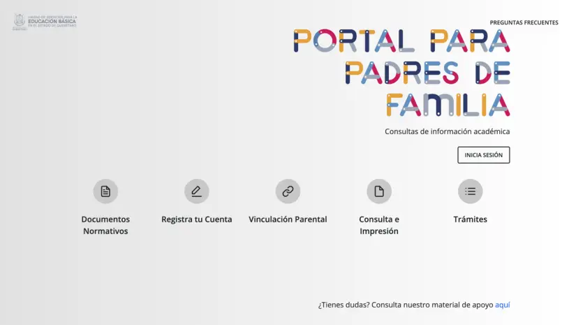 Portal para Padres de Familia de Querétaro. Foto: captura de pantalla Portal para Padres de Familia de Querétaro. Foto: captura de pantalla.