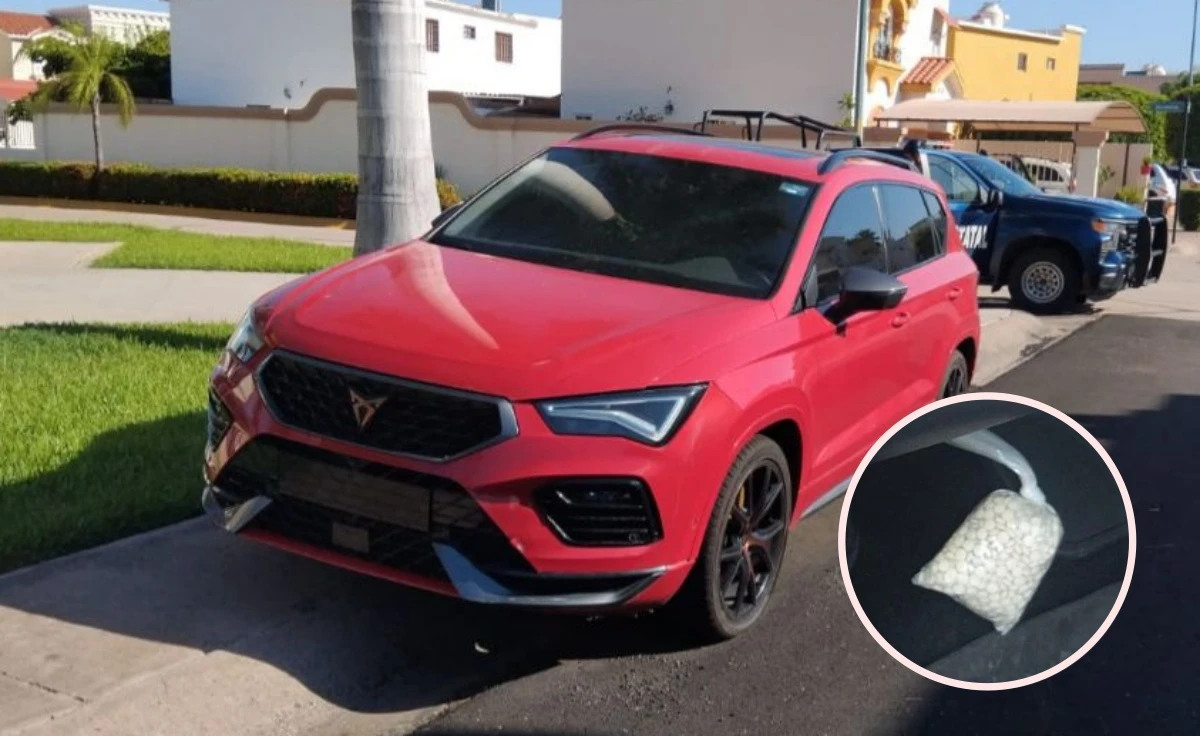Unas 2 mil pastillas de presunto fentanilo se encontraban de una de las camionetas robadas.