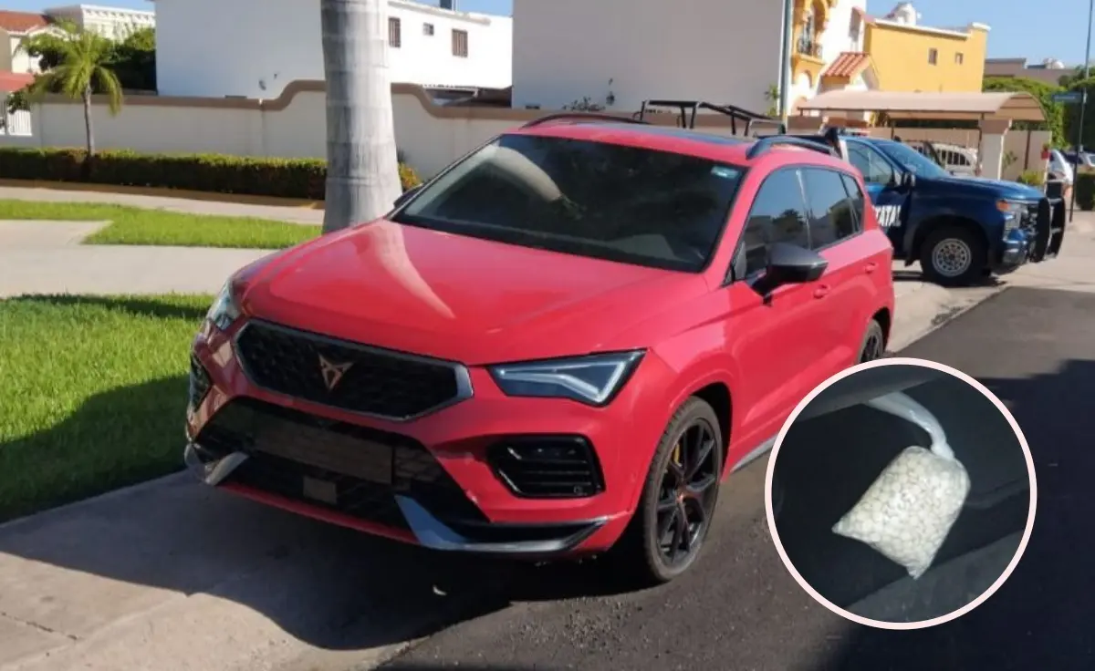 Unas 2 mil pastillas de presunto fentanilo se encontraban de una de las camionetas robadas.