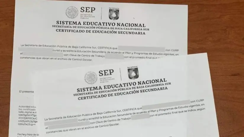 Pasos para descargar tu certificado de secundaria SEP en línea El certificado de secundaria electrónico tiene validez oficial. Foto: Cortesía