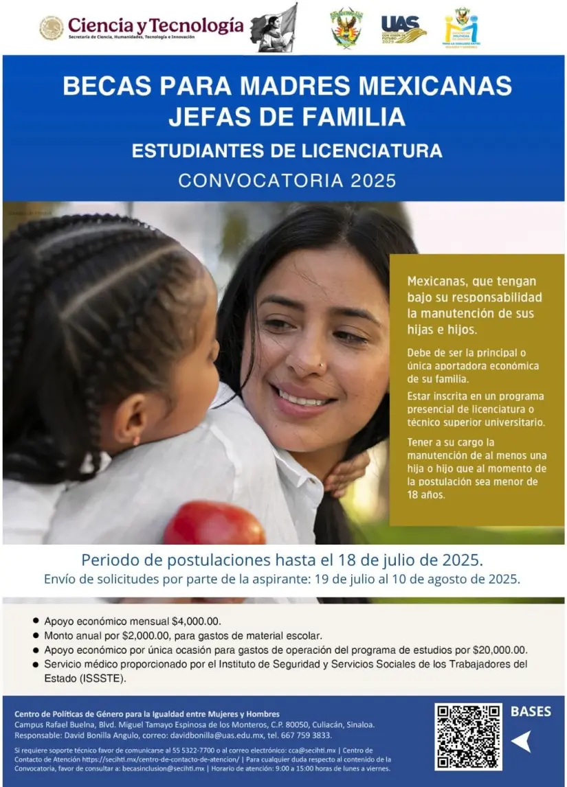 QR de la Beca para Madres Mexicanas Jefas de Familia QR de la Beca para Madres Mexicanas Jefas de Familia. Foto: Cortesía