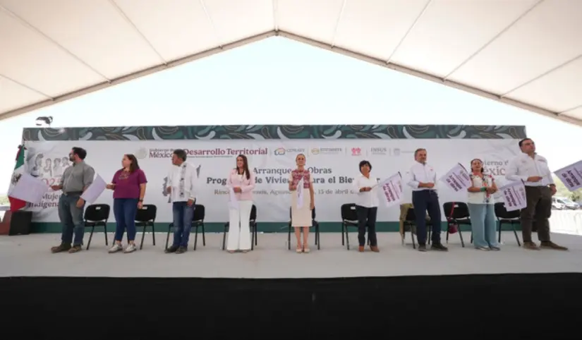 Banderazo de inicio para la construcción de Viviendas del Bienestar en Aguascalientes Banderazo de inicio para la construcción de Viviendas del Bienestar en Aguascalientes. Foto: Cortesía