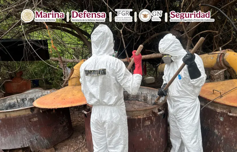 Decomiso de narcolaboratorio en Higueras de Abuya, Culiacán Decomiso de narcolaboratorio en Higueras de Abuya, Culiacán