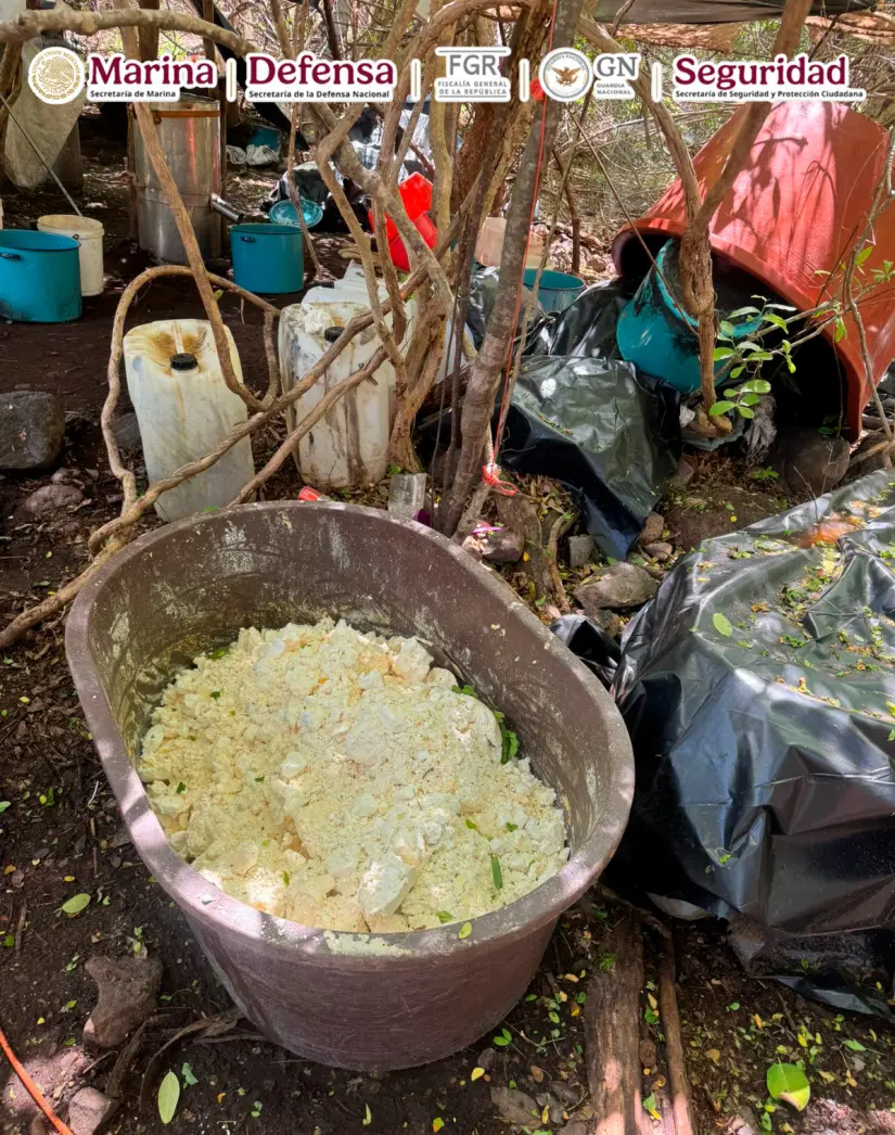 Decomiso de narcolaboratorio en Higueras de Abuya, Culiacán Decomiso de narcolaboratorio en Higueras de Abuya, Culiacán