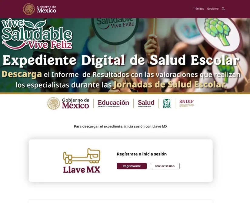 Dónde descargar el Expendiente de Salud de estudiantes de Baja California La plataforma para descargar el Expendiente de Salud de estudiantes de Baja California. Foto: Cortesía