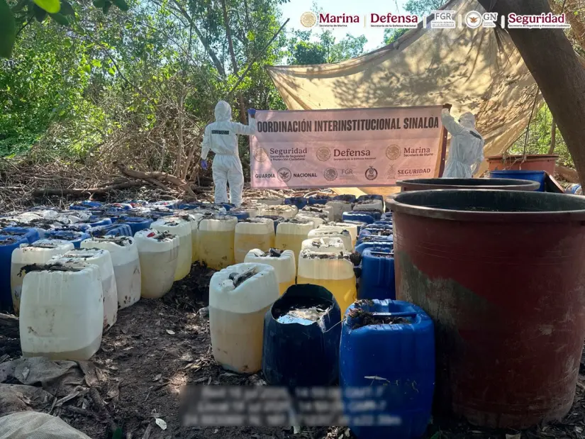 Aseguran seis narcolaboratorios y más de 4 toneladas de metanfetamina en Navolato