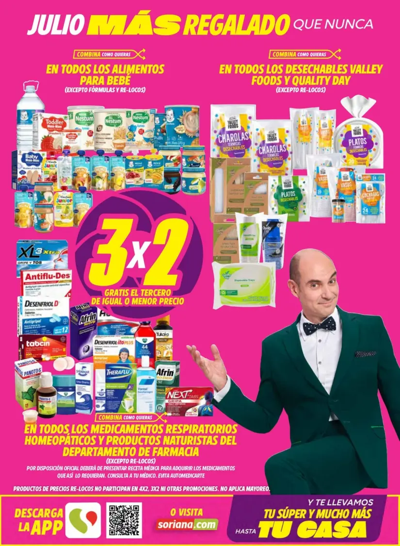 Julio Regalado en Soriana: ofertas y promociones del 18 al 24 de julio Una variedad de medicamentos están al 3 por 2 en Julio Regalado. Imagen: Soriana