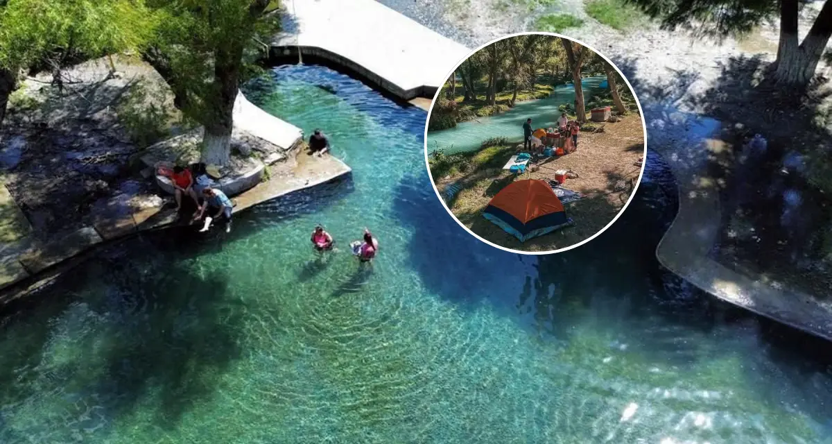 Parque Ojo de Agua de Bustamante en Nuevo León, disfruta sus aguas refrescantes y cristalinas. Foto: Cortesía.