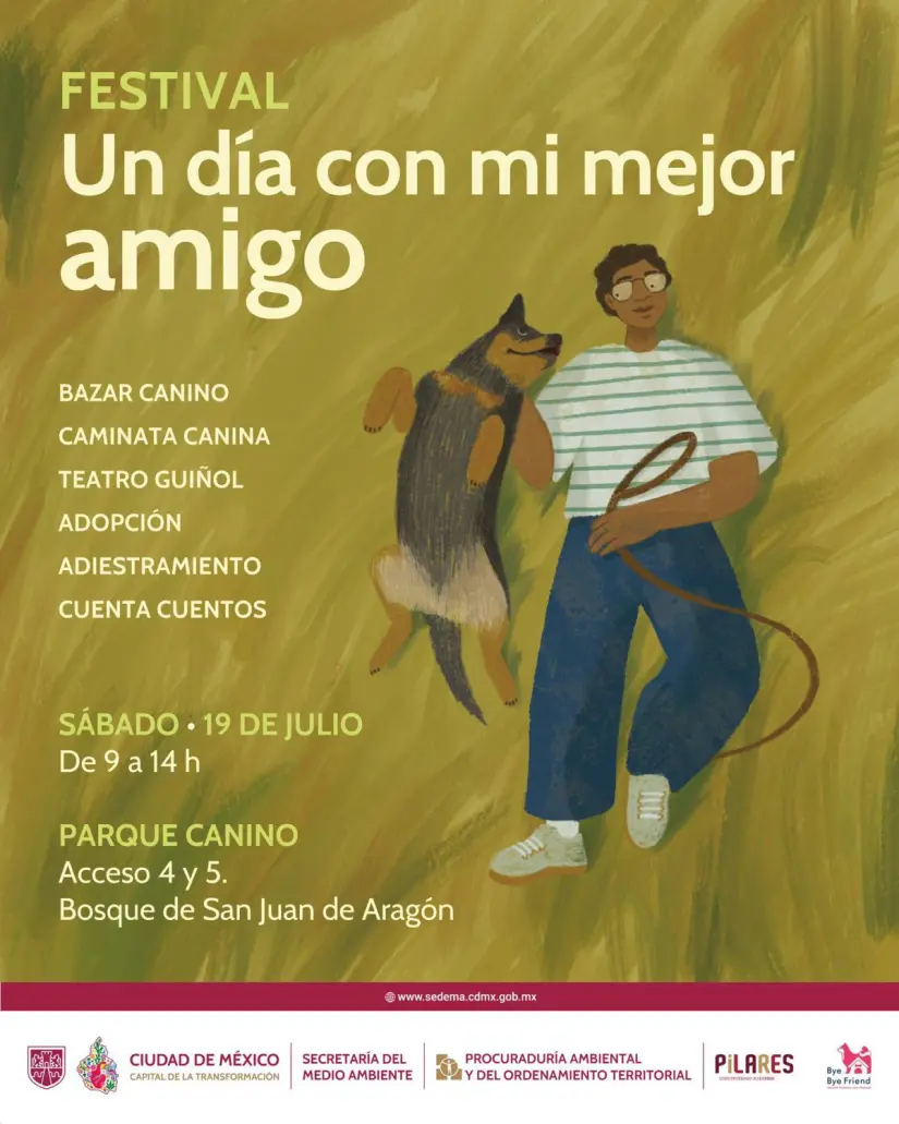 Programa de actividades en el Festival para Perros en CDMX. Foto: Cortesía.