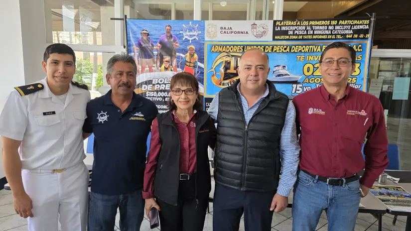 Autoriddes que asistieron a la rueda de prensa del próximo Torneo de Pesca Deportiva en Ensenada. Foto: Cortesía. Autoriddes que asistieron a la rueda de prensa del próximo Torneo de Pesca Deportiva en Ensenada. Foto: Cortesía.