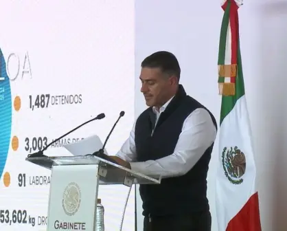 Omar García Harfuch en Sinaloa: hay casi 1,500 detenidos y 3 mil armas aseguradas desde que estalló la violencia