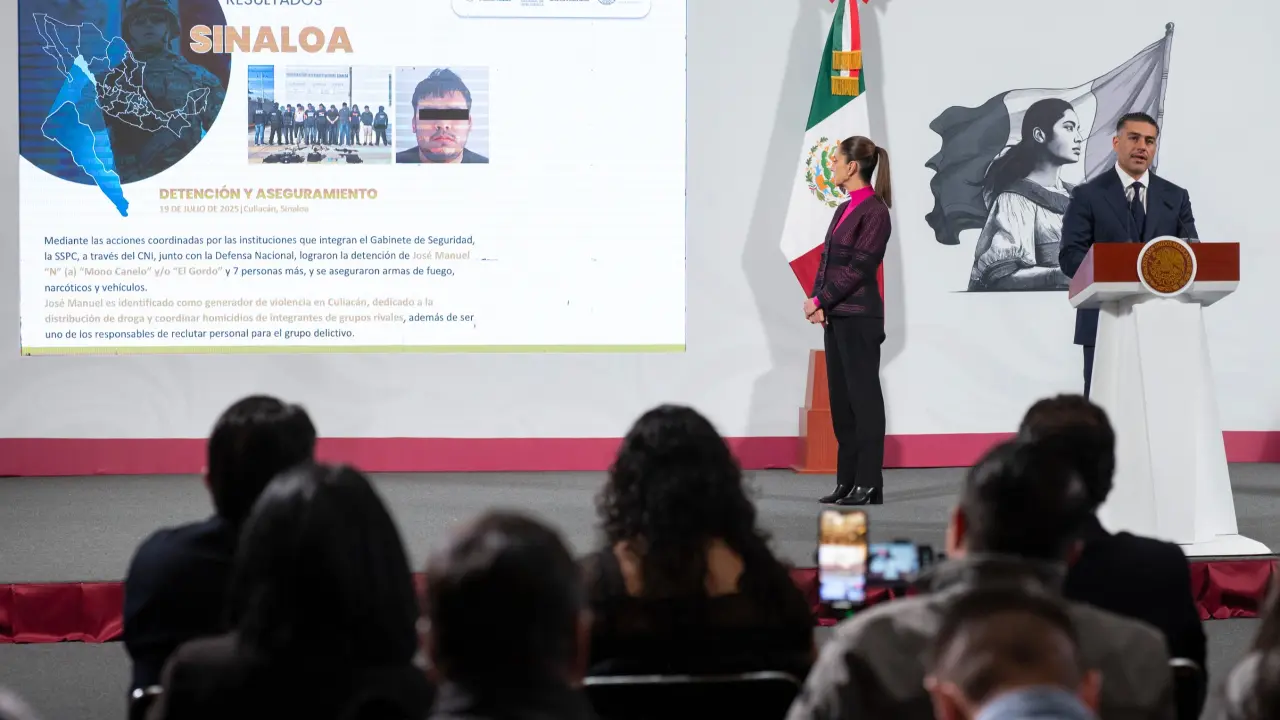 Sheinbaum presume resultados: más de mil detenidos y 8 toneladas de droga aseguradas en 15 días.