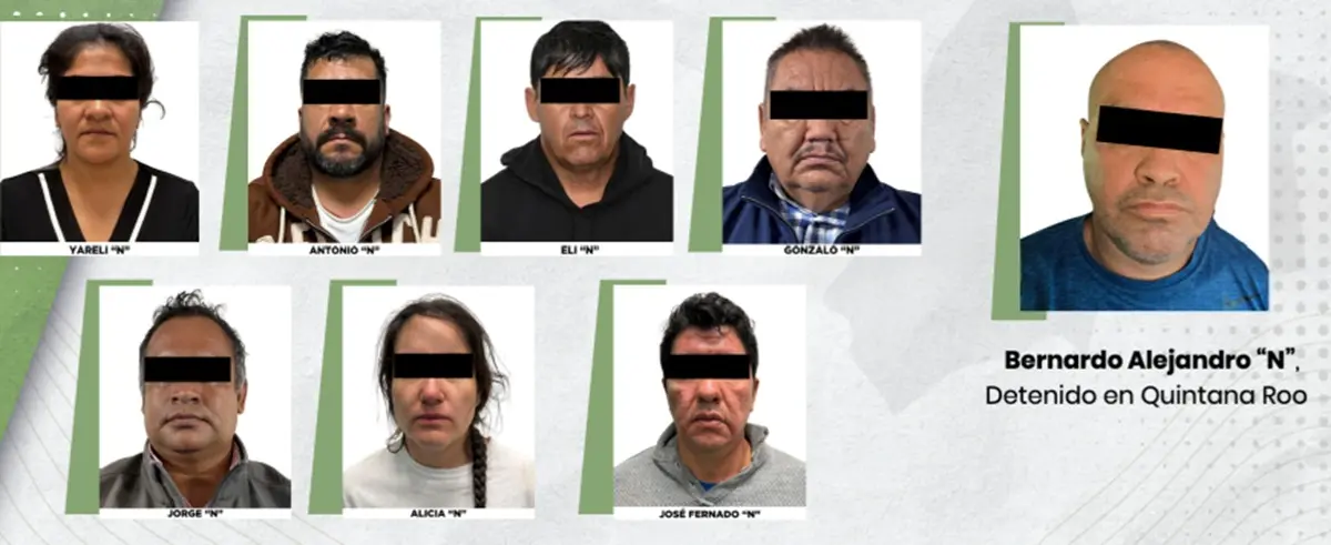 Gobierno federal y Edomex desmantelan red de extorsión en 14 municipios; hay 48 detenidos.